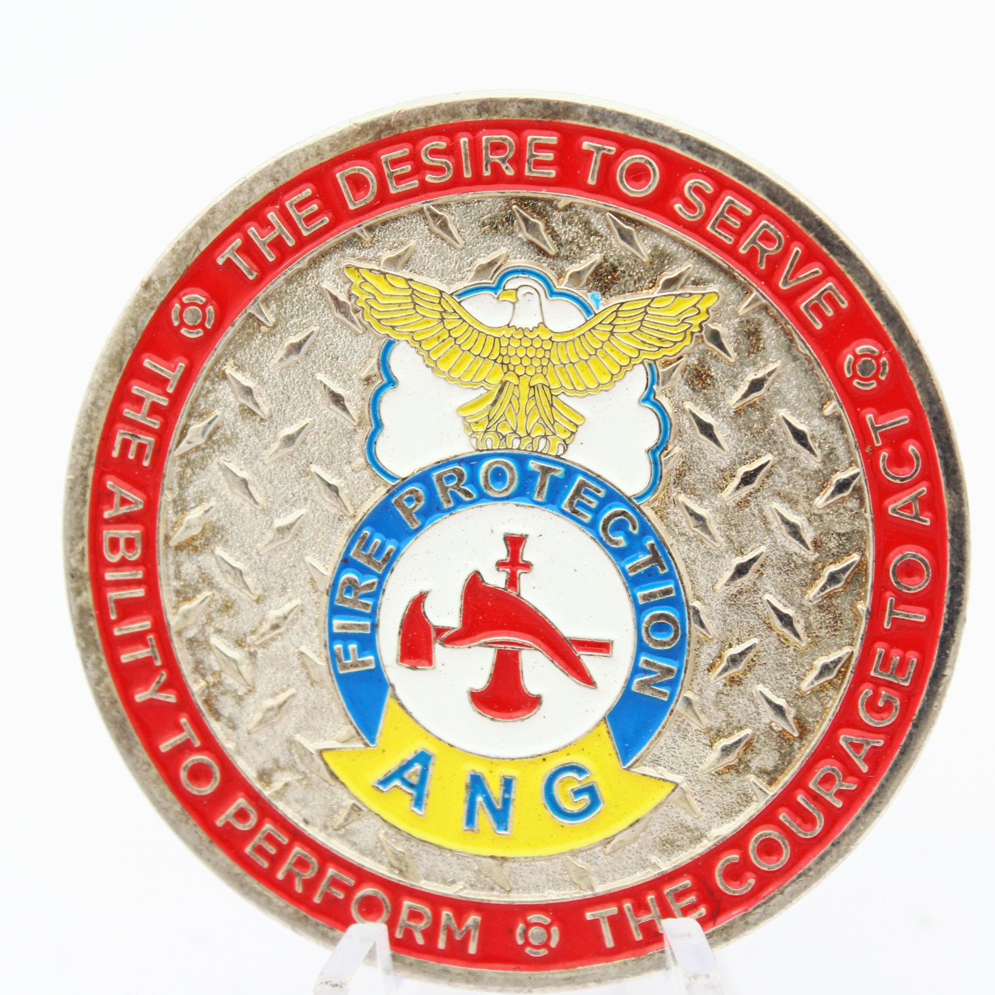 Houston Texas Air National Guard Fire Protection Challenge Coin 147th Attack Wing Copper Pre-owned