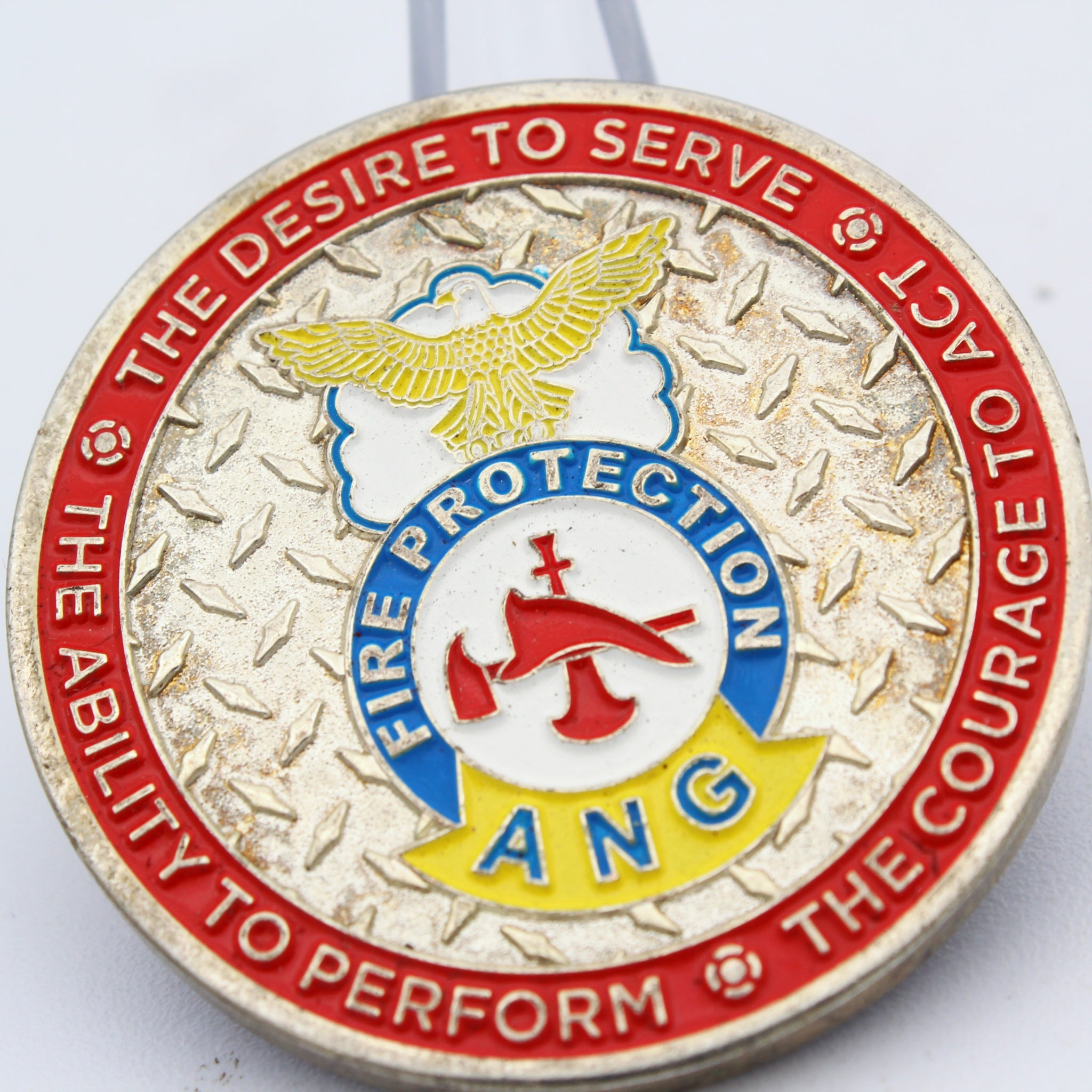 Houston Texas Air National Guard Fire Protection Challenge Coin 147th Attack Wing Copper Pre-owned