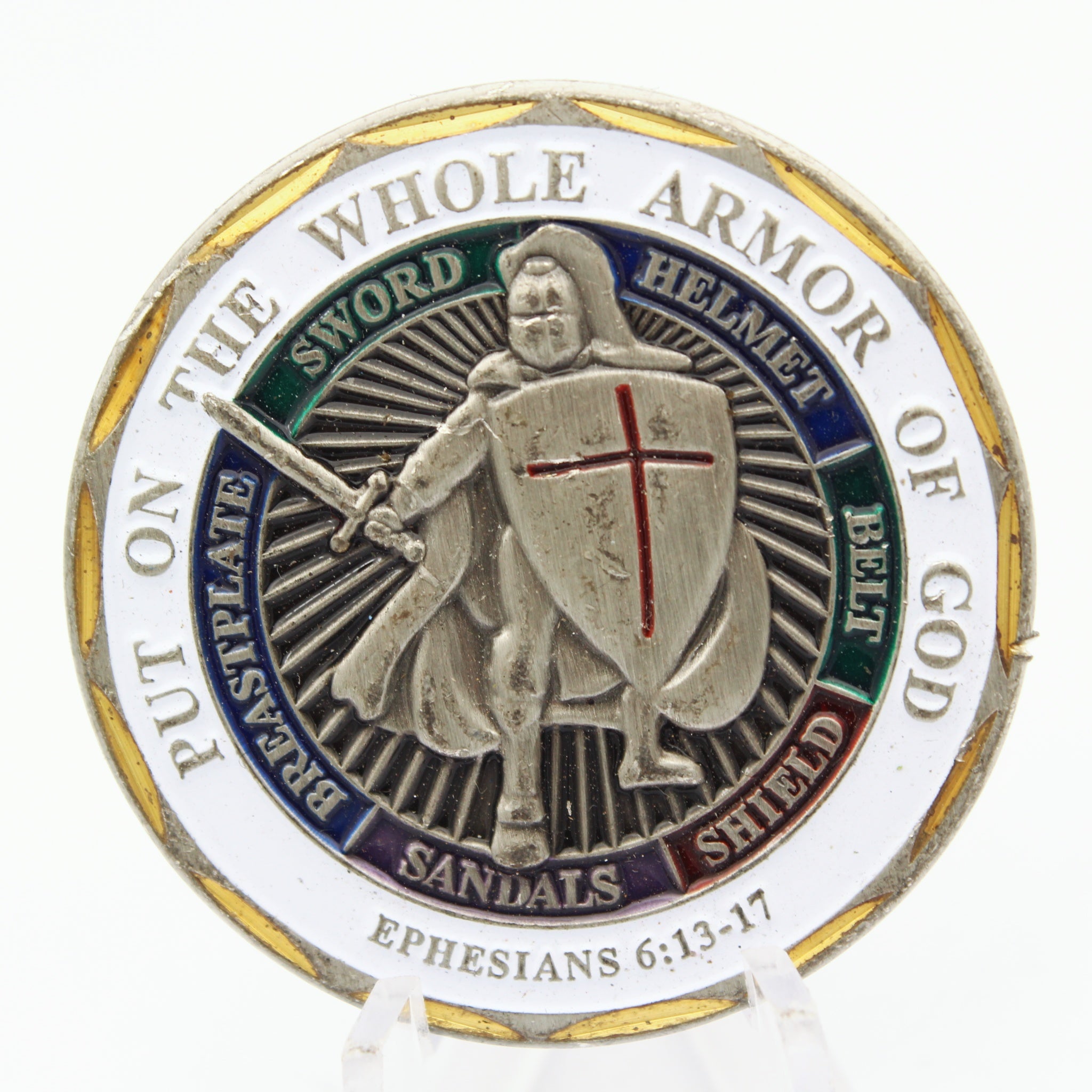 United States Air Force Christian Challenge Coin Armor of God Ephesians 6:13-17 Copper Pre-owned