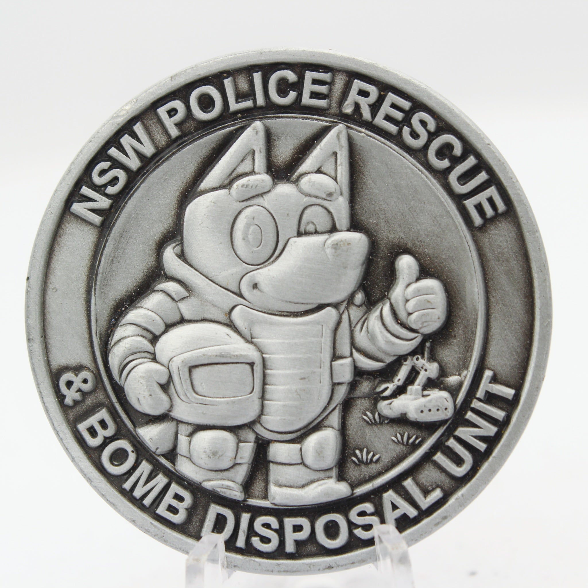 NSW Police Rescue & Bomb Disposal Unit Cartoon Mascot Challenge Coin 2.0 Inch Pre-owned