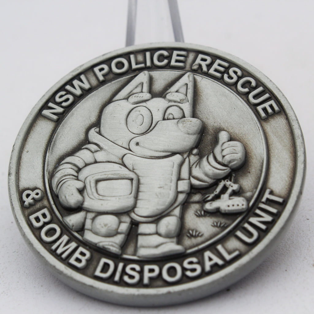 NSW Police Rescue & Bomb Disposal Unit Cartoon Mascot Challenge Coin 2.0 Inch Pre-owned