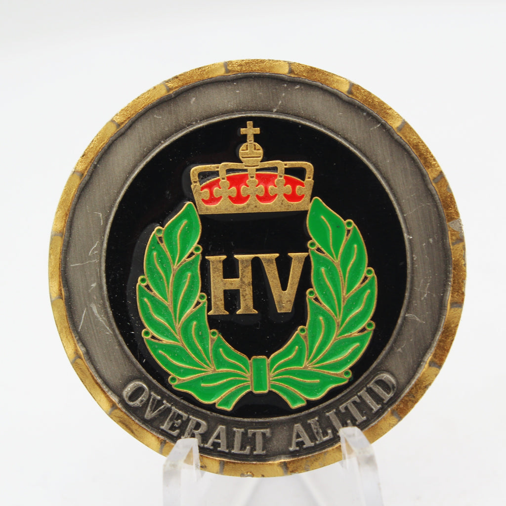 Norwegian Home Guard HV Overalt Alltid Challenge Coin 1.5” Copper Collectible Pre-owned