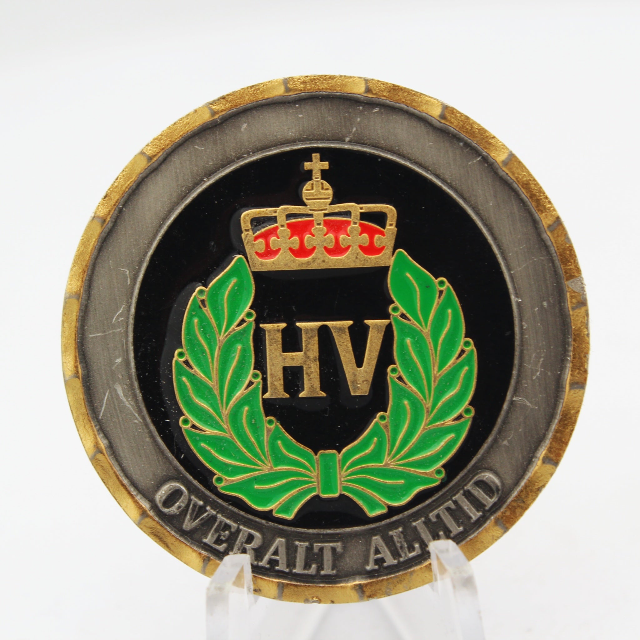 Norwegian Home Guard HV Overalt Alltid Challenge Coin 1.5” Copper Collectible Pre-owned