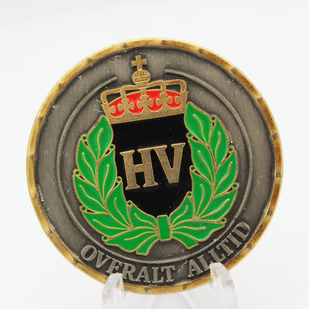 Norwegian Home Guard HV Overalt Alltid Challenge Coin 1.5” Copper Collectible Pre-owned