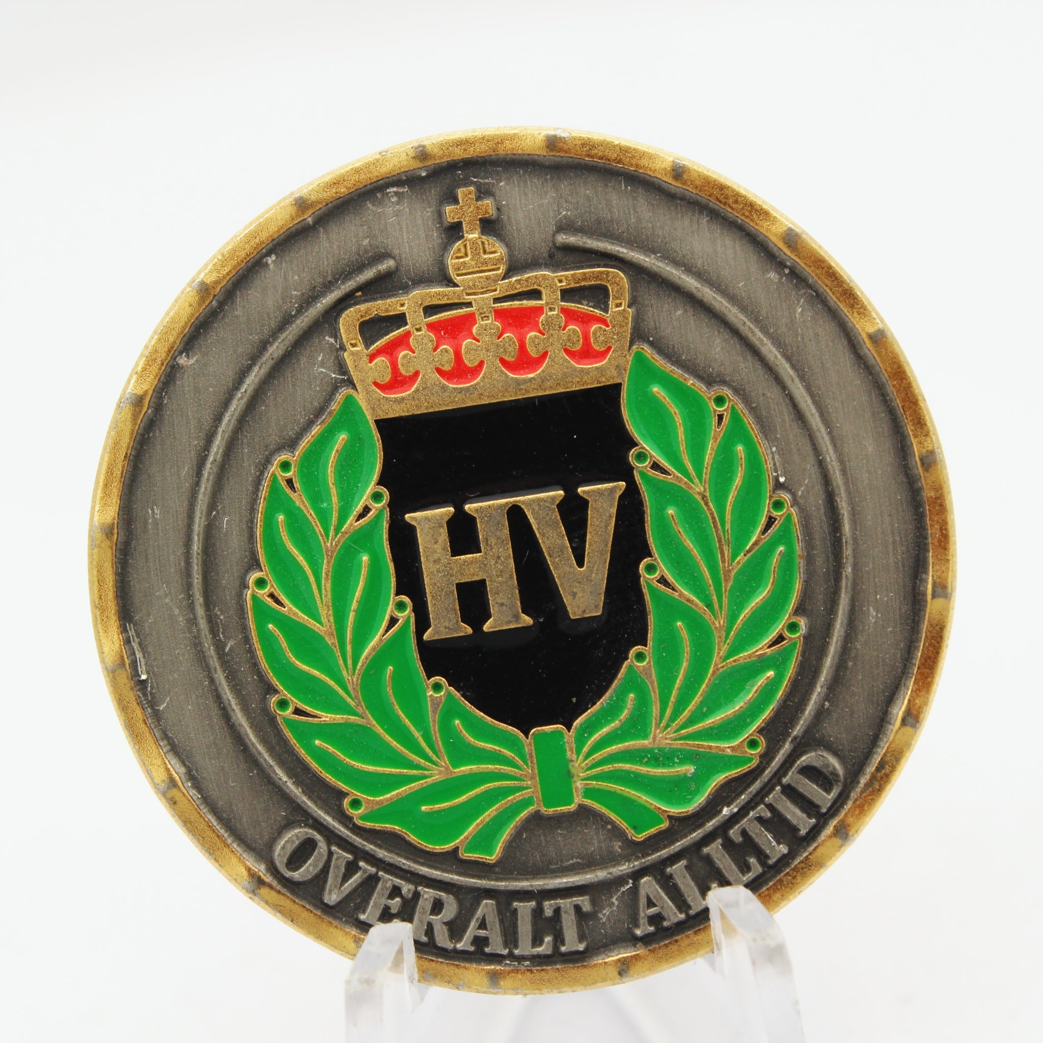 Norwegian Home Guard HV Overalt Alltid Challenge Coin 1.5” Copper Collectible Pre-owned
