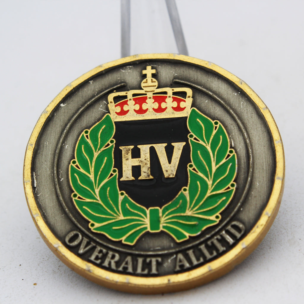 Norwegian Home Guard HV Overalt Alltid Challenge Coin 1.5” Copper Collectible Pre-owned