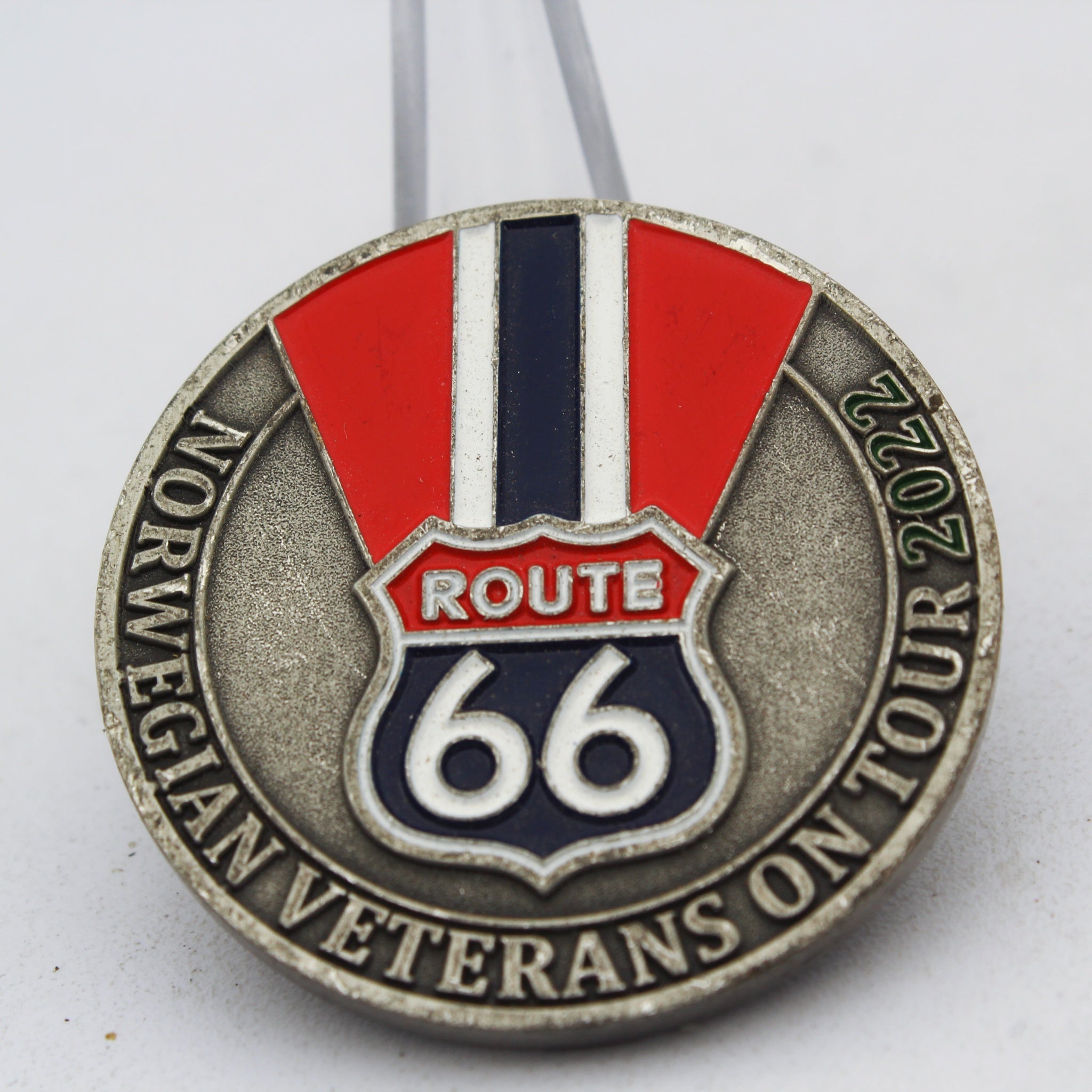 Norwegian Veterans On Tour 2022 Route 66 Challenge Coin 1.5” Copper Collectible Pre-owned