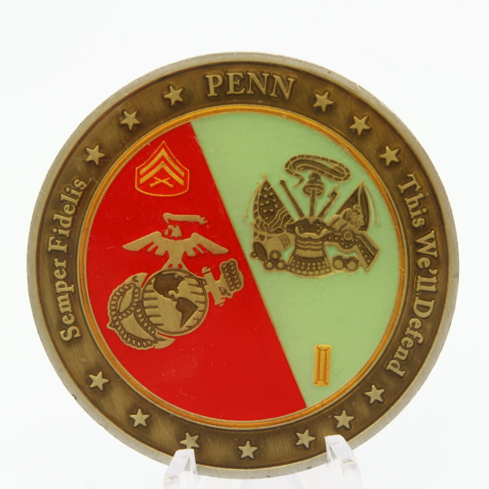 US PENN Semper Fidelis This We'll Defend Challenge Coin 1.75" Collectible Pre-owned