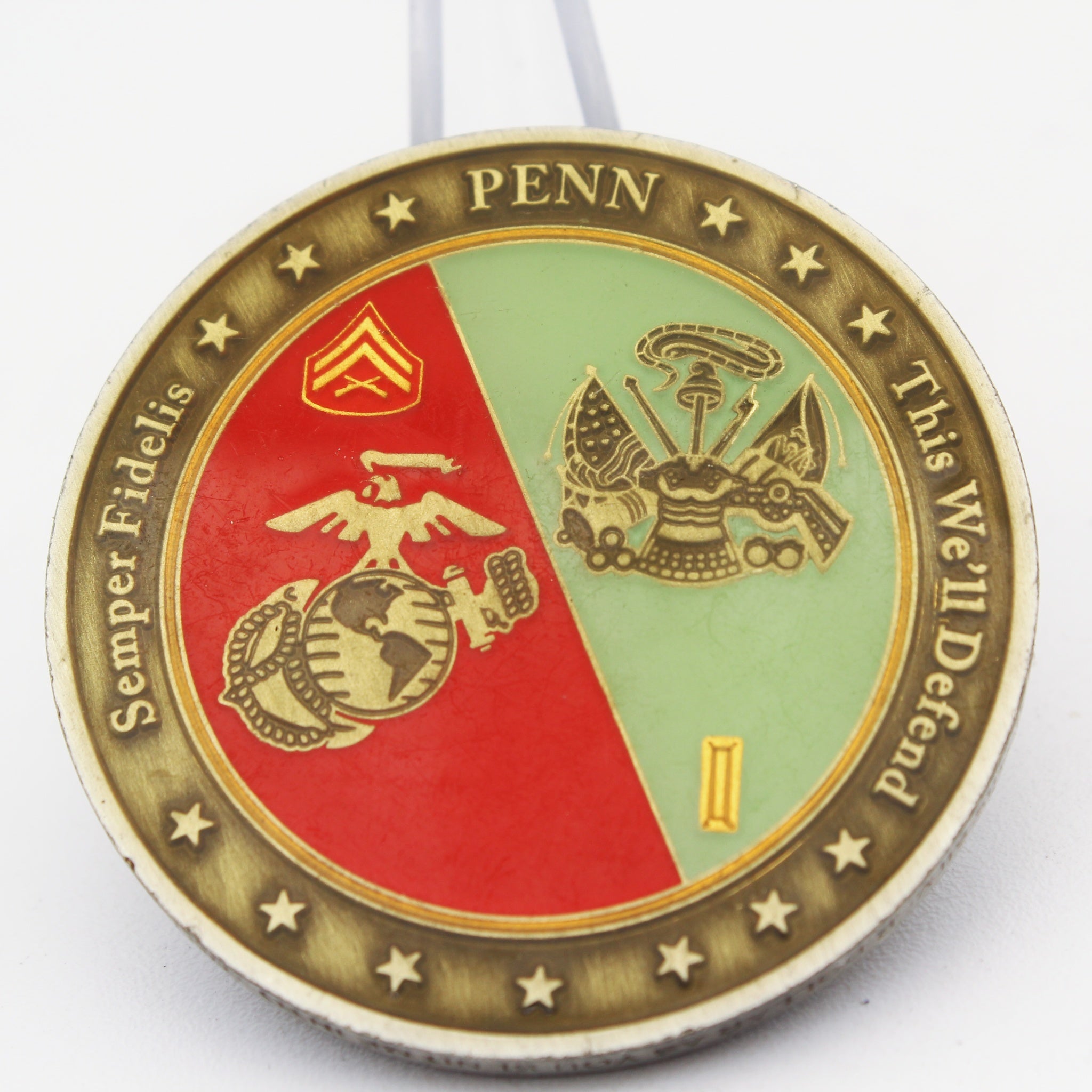 US PENN Semper Fidelis This We'll Defend Challenge Coin 1.75" Collectible Pre-owned
