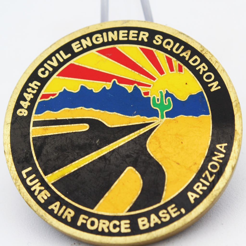 944th Civil Engineer Squadron Luke Air Force Base Challenge Coin 1.75" Pre-owned