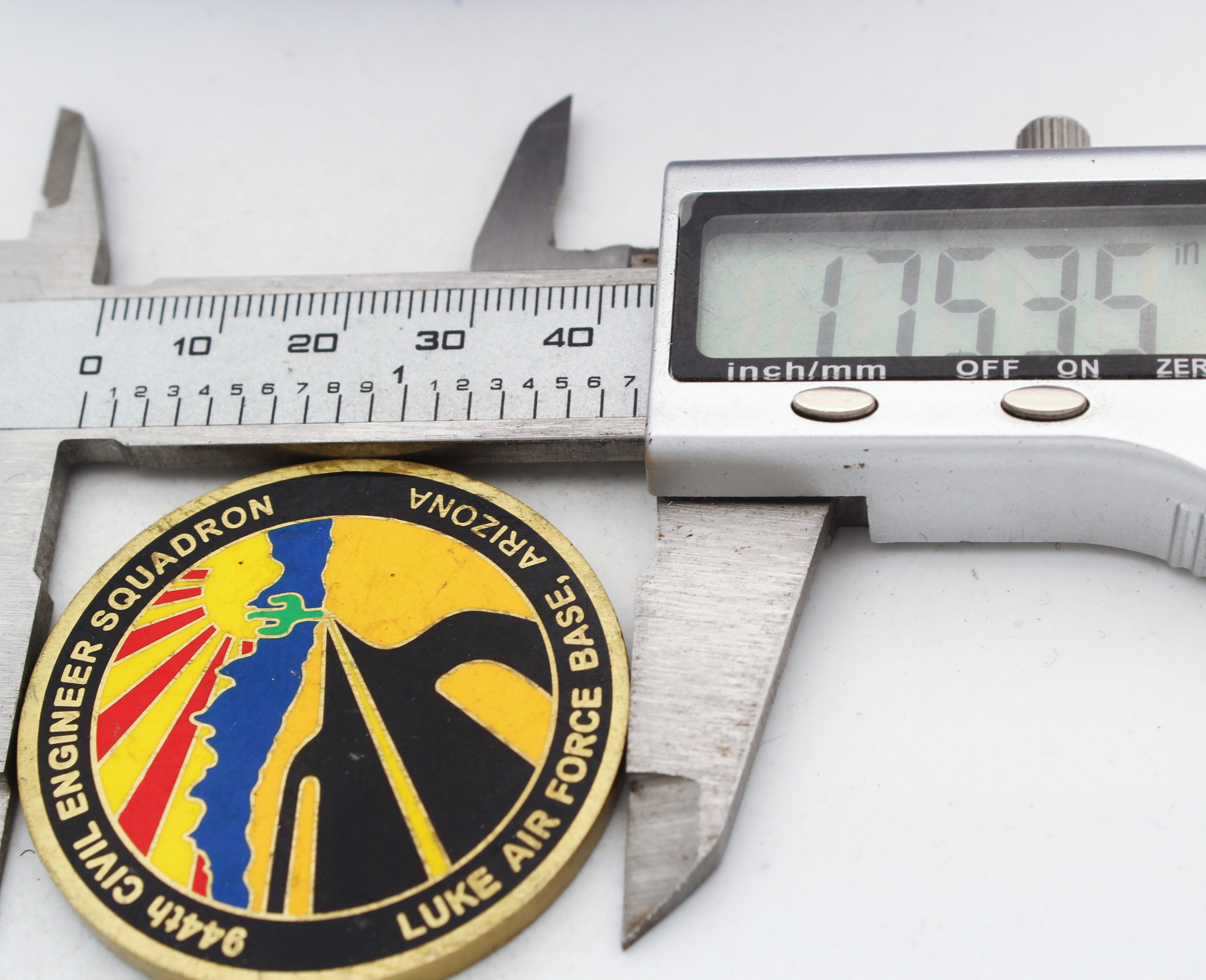944th Civil Engineer Squadron Luke Air Force Base Challenge Coin 1.75" Pre-owned