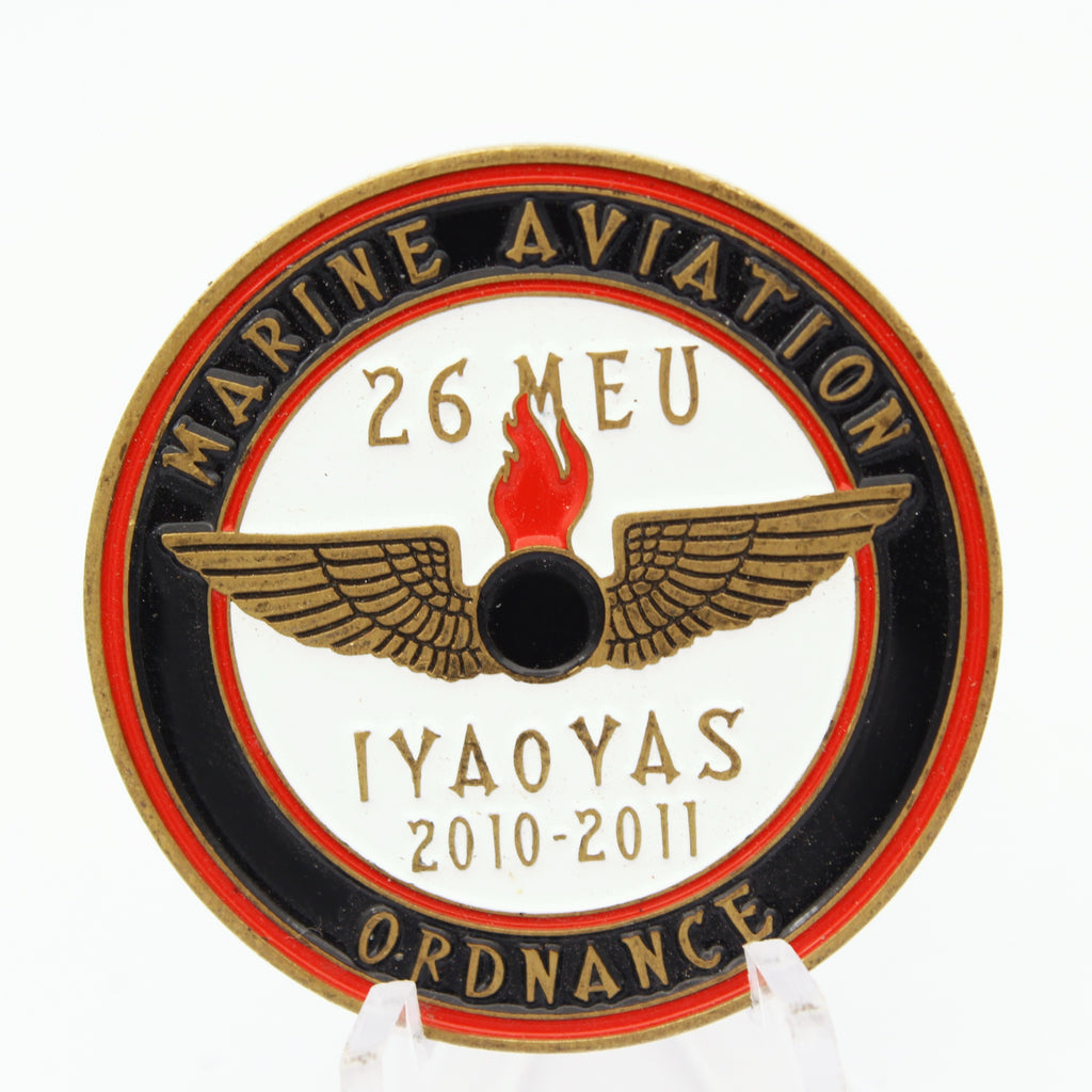 VMM-266 Rein Fighting Griffins Marine Aviation 26 MEU Ordnance Challenge Coin 1.5" Pre-owned
