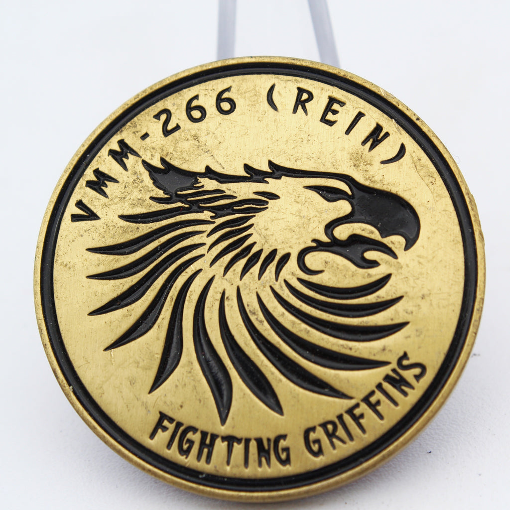 VMM-266 Rein Fighting Griffins Marine Aviation 26 MEU Ordnance Challenge Coin 1.5" Pre-owned