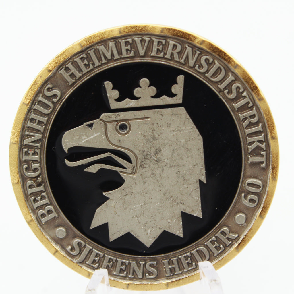 Norway Bergenhus Heimevernsdistrikt 09 Sjefens Heder Challenge Coin 1.5" Pre-owned