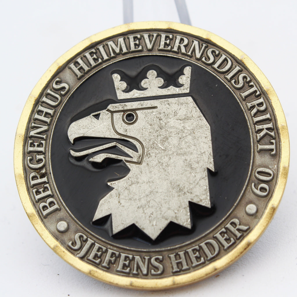 Norway Bergenhus Heimevernsdistrikt 09 Sjefens Heder Challenge Coin 1.5" Pre-owned