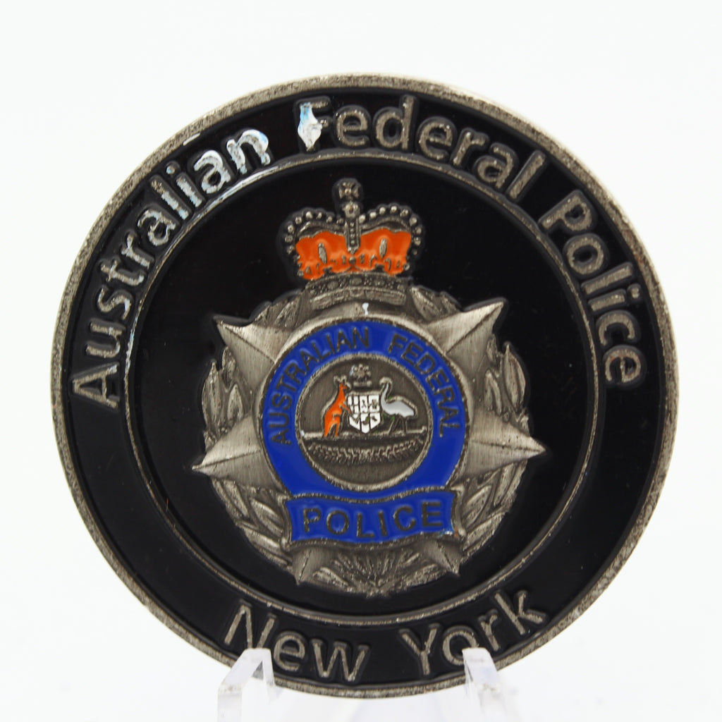 Australian Federal Police New York UN Mission Challenge Coin 1.75" Copper Pre-Owned