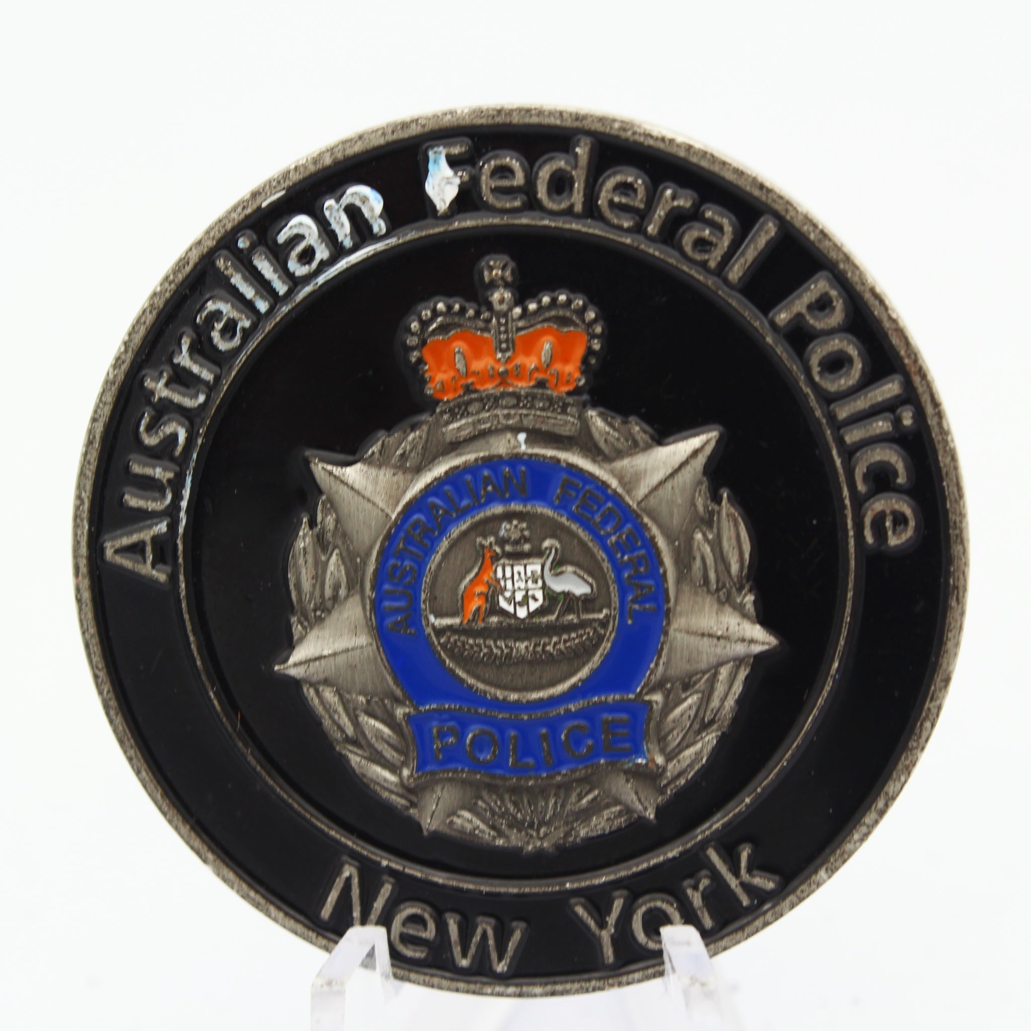 Australian Federal Police New York UN Mission Challenge Coin 1.75" Copper Pre-Owned
