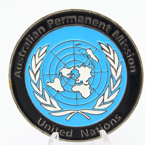 Australian Federal Police New York UN Mission Challenge Coin 1.75" Copper Pre-Owned
