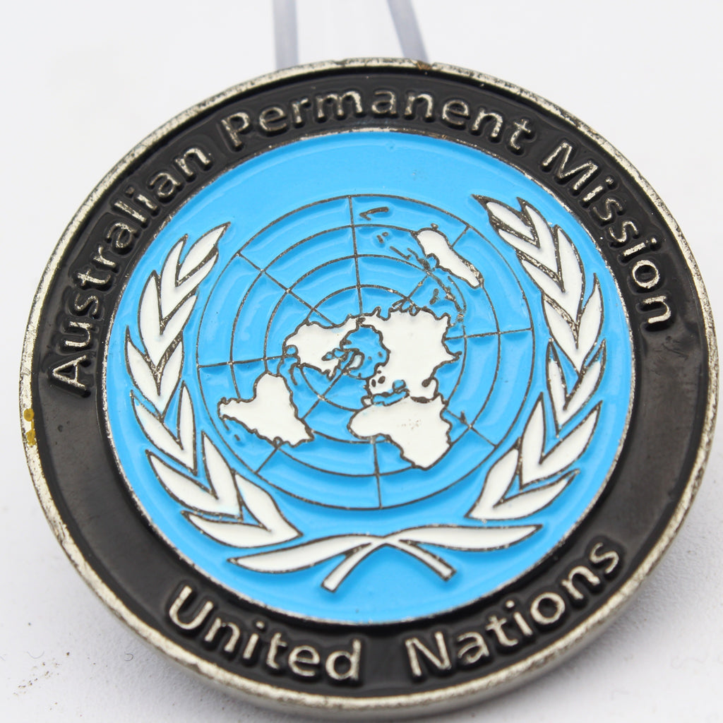 Australian Federal Police New York UN Mission Challenge Coin 1.75" Copper Pre-Owned