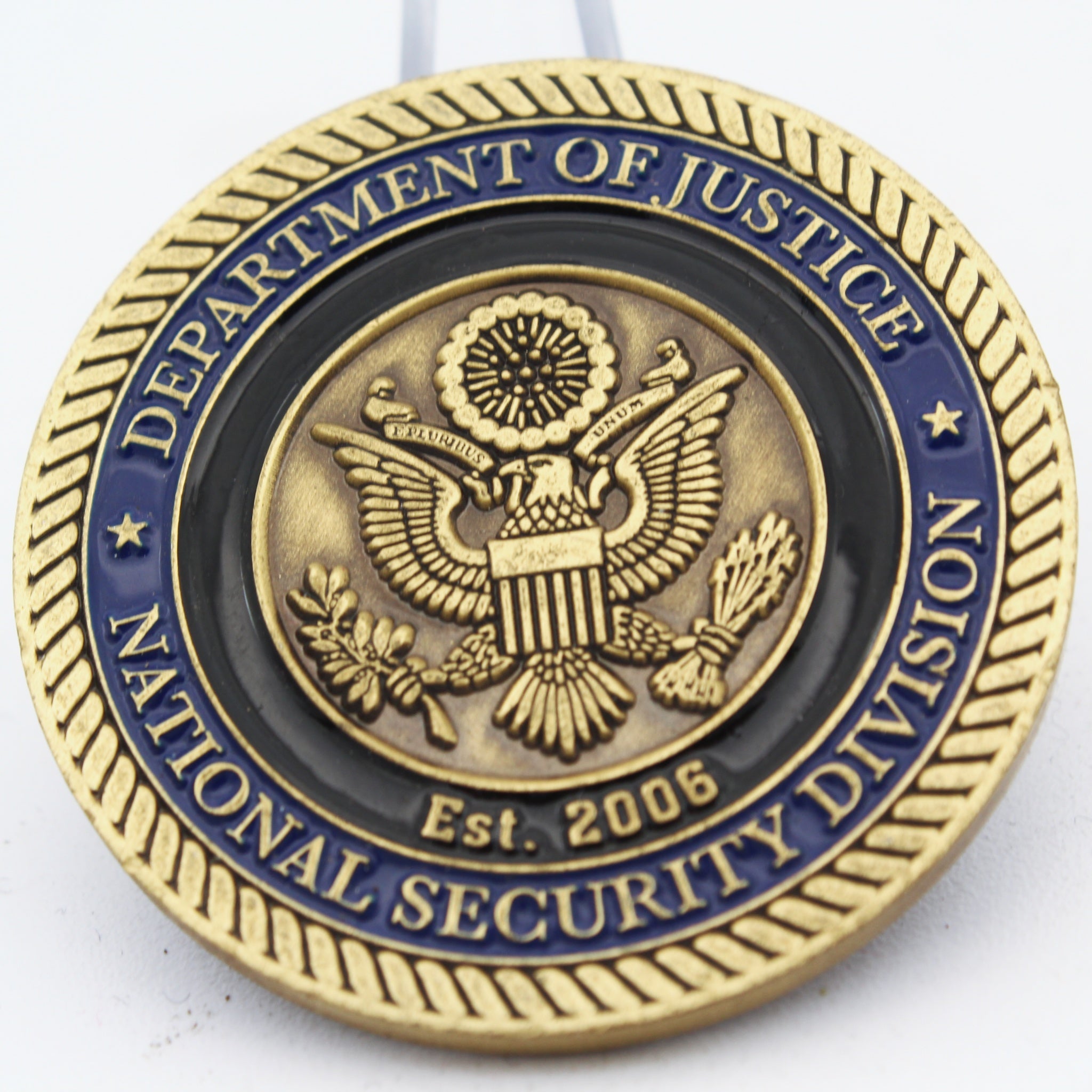 US Department of Justice National Security Division NSA Challenge Coin 1.75" Copper Pre-Owned