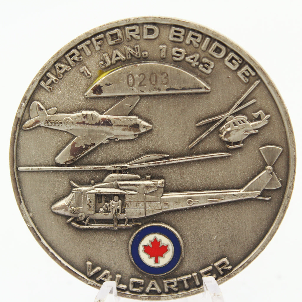 Hartford Bridge Valcartier 430 Squadron Silver Falcon Challenge Coin 1.75" Copper Pre-Owned