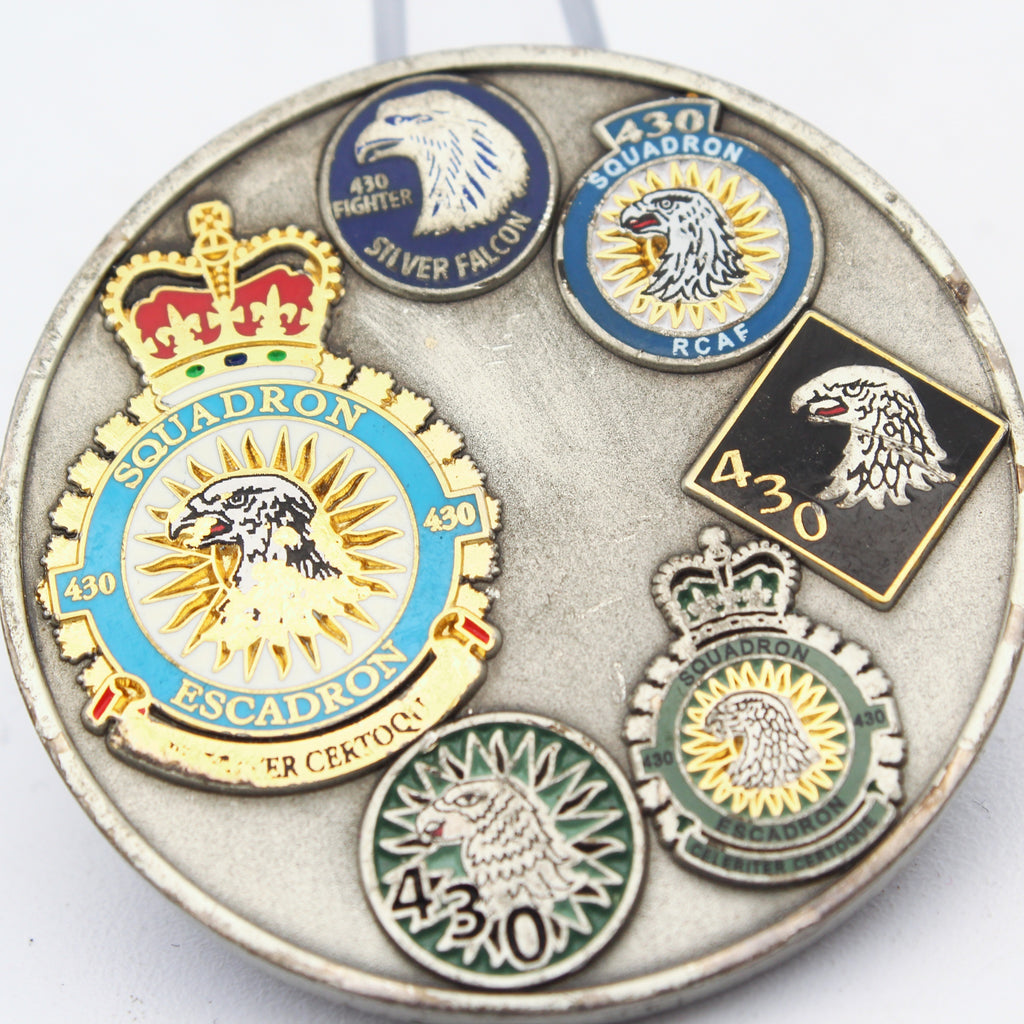 Hartford Bridge Valcartier 430 Squadron Silver Falcon Challenge Coin 1.75" Copper Pre-Owned