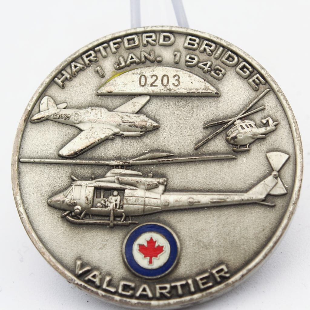 Hartford Bridge Valcartier 430 Squadron Silver Falcon Challenge Coin 1.75" Copper Pre-Owned