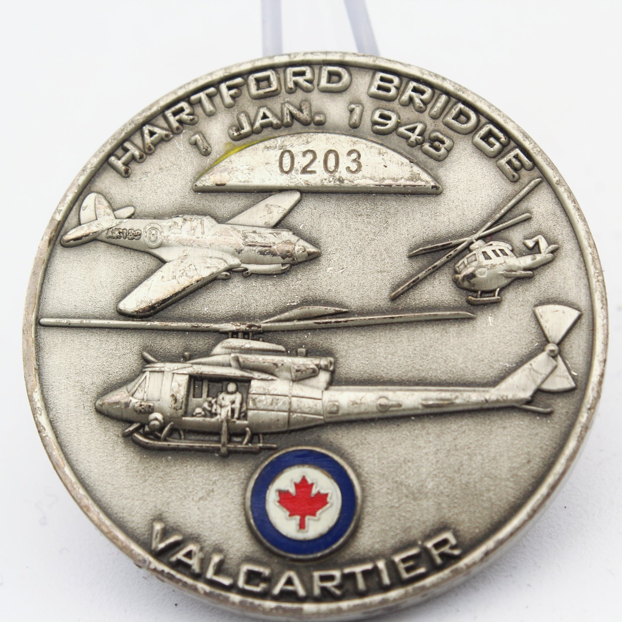 Hartford Bridge Valcartier 430 Squadron Silver Falcon Challenge Coin 1.75" Copper Pre-Owned