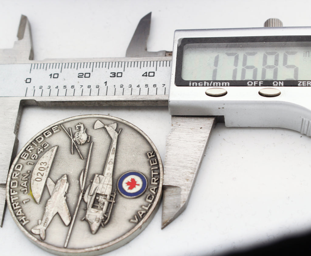 Hartford Bridge Valcartier 430 Squadron Silver Falcon Challenge Coin 1.75" Copper Pre-Owned
