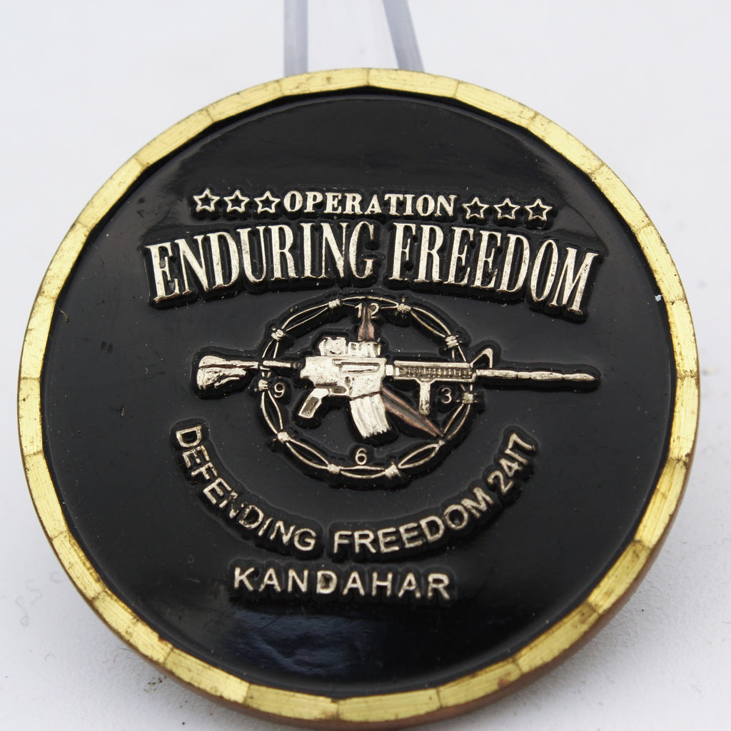 Operation Enduring Freedom Veteran OEF Kandahar Challenge Coin 1.75" Copper Pre-Owned