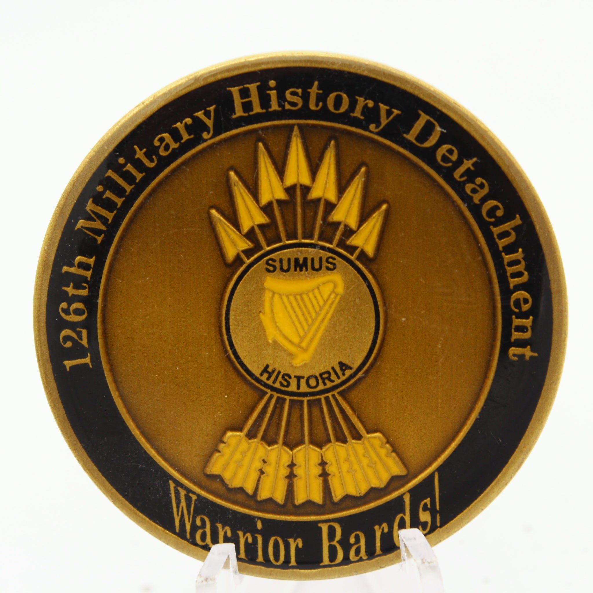 126th Military History Detachment Warrior Bards Challenge Coin 1.75" Copper Pre-Owned