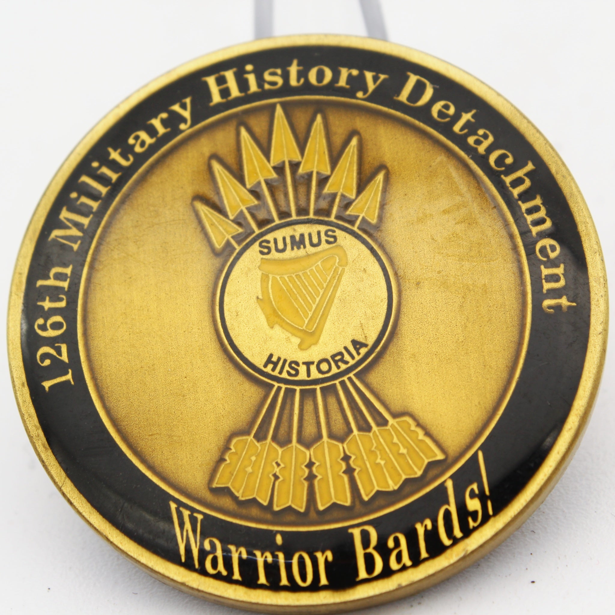126th Military History Detachment Warrior Bards Challenge Coin 1.75" Copper Pre-Owned