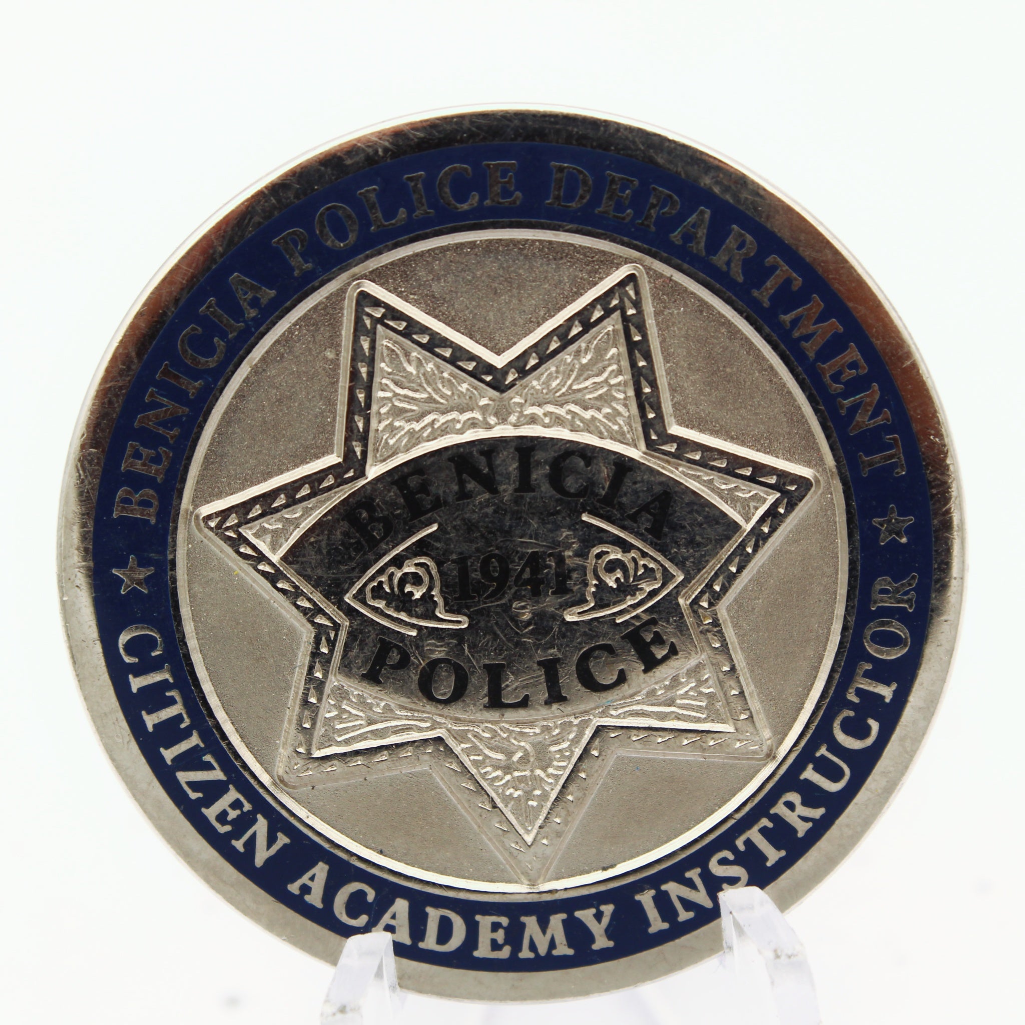 Benicia Police Department Citizen Academy Instructor Challenge Coin 1.5" Copper Pre-Owned