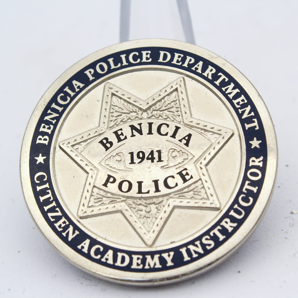 Benicia Police Department Citizen Academy Instructor Challenge Coin 1.5" Copper Pre-Owned