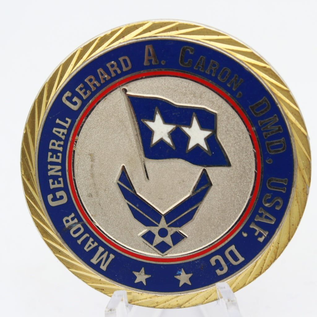 US Air Force Dental Service Major General Gerard A. Caron Challenge Coin 1.75" Copper Pre-Owned