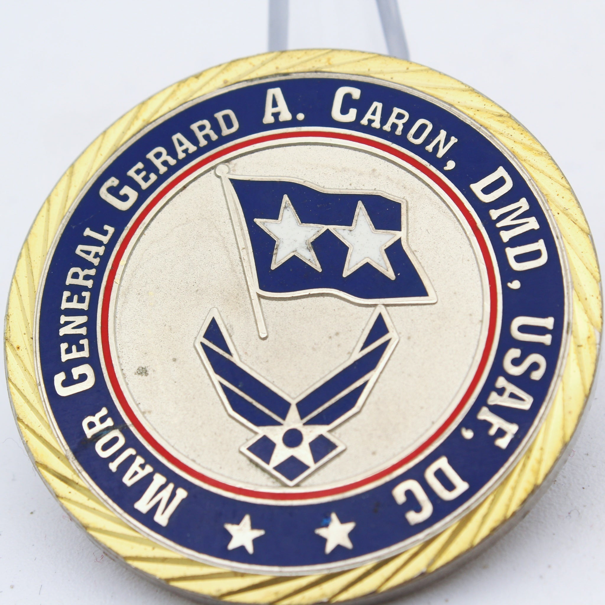 US Air Force Dental Service Major General Gerard A. Caron Challenge Coin 1.75" Copper Pre-Owned