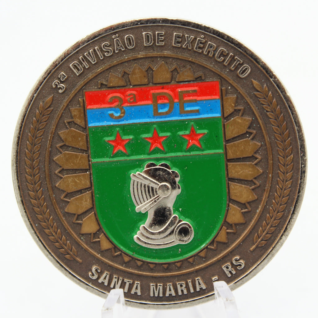 Brazil Army 3rd Army Division Santa Maria RS 110 Years Challenge Coin 1.75" Copper Pre-Owned