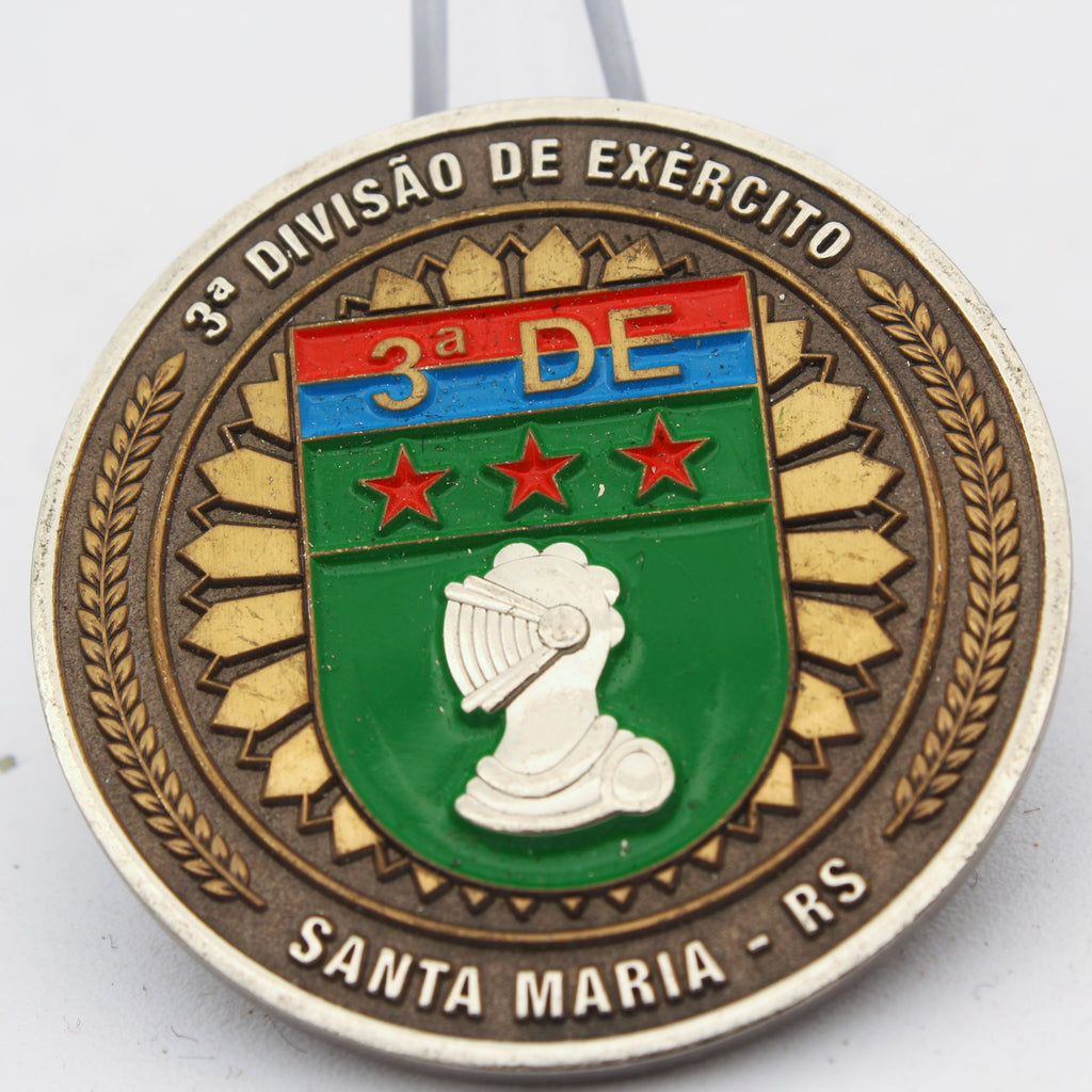 Brazil Army 3rd Army Division Santa Maria RS 110 Years Challenge Coin 1.75" Copper Pre-Owned