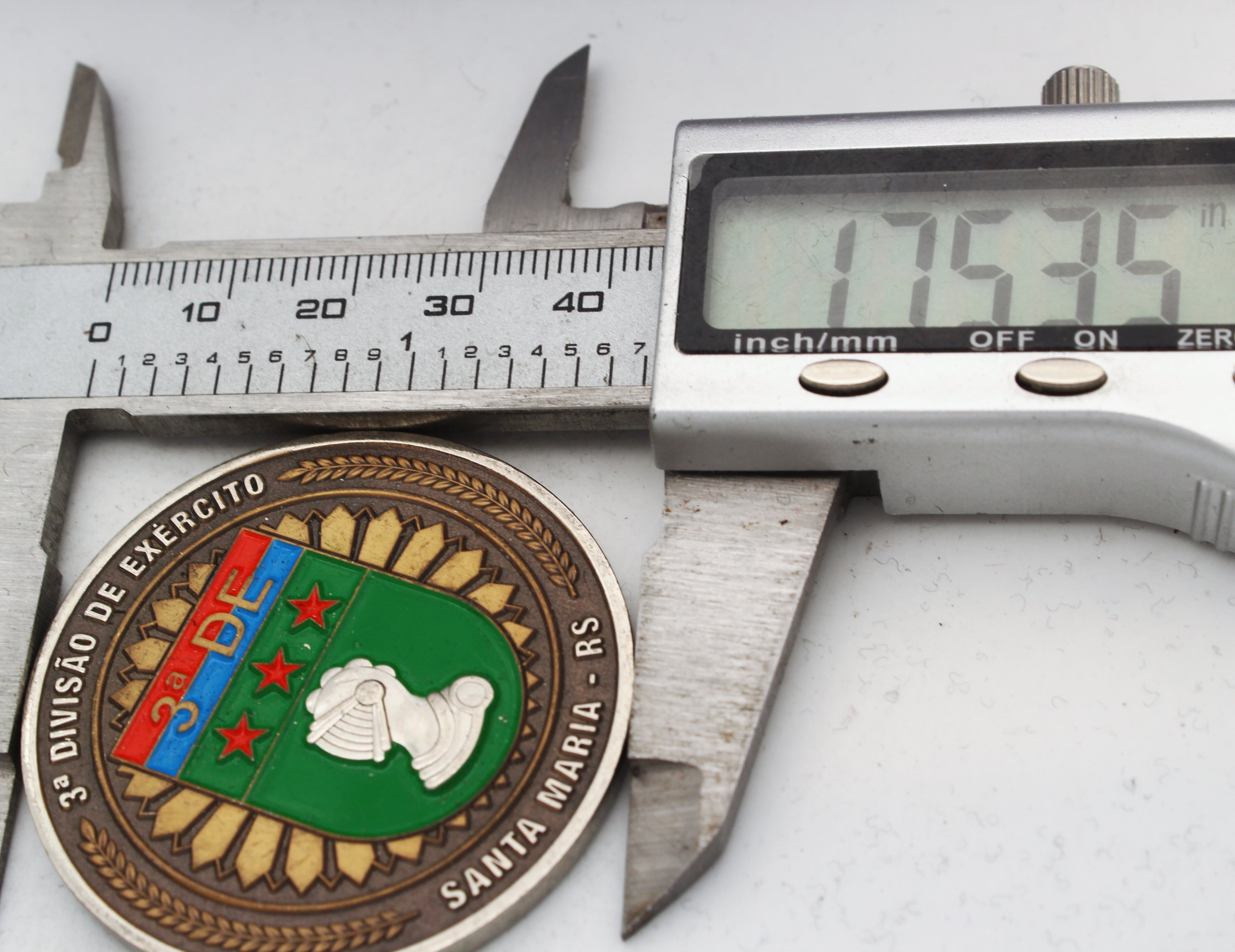 Brazil Army 3rd Army Division Santa Maria RS 110 Years Challenge Coin 1.75" Copper Pre-Owned