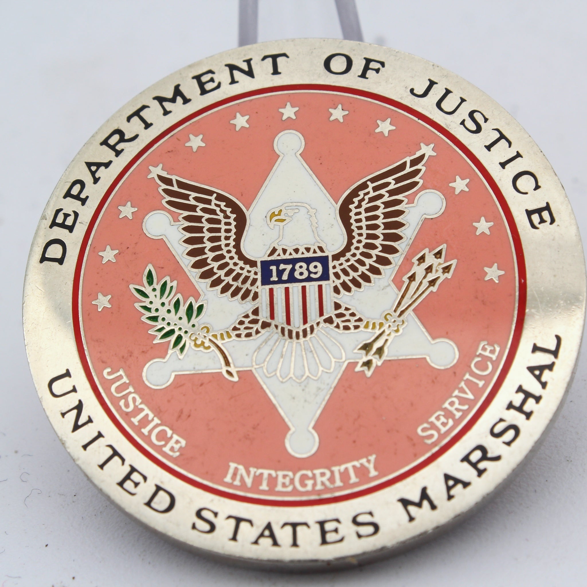United States Marshals Service DOJ 1.75'' Copper Challenge Coin Collectible Pre-owned