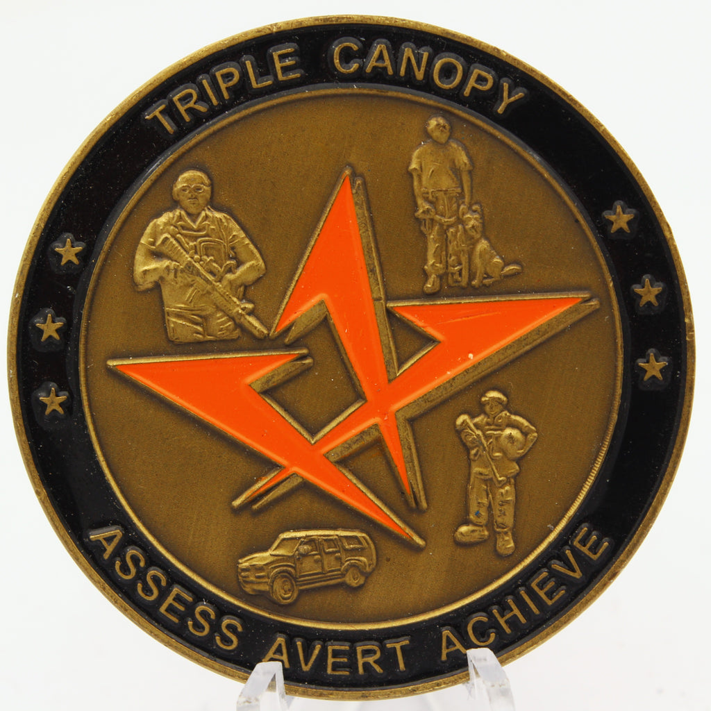 Triple Canopy Camp Olympia Baghdad Iraq 2005-2009 Challenge Coin Pre-owned