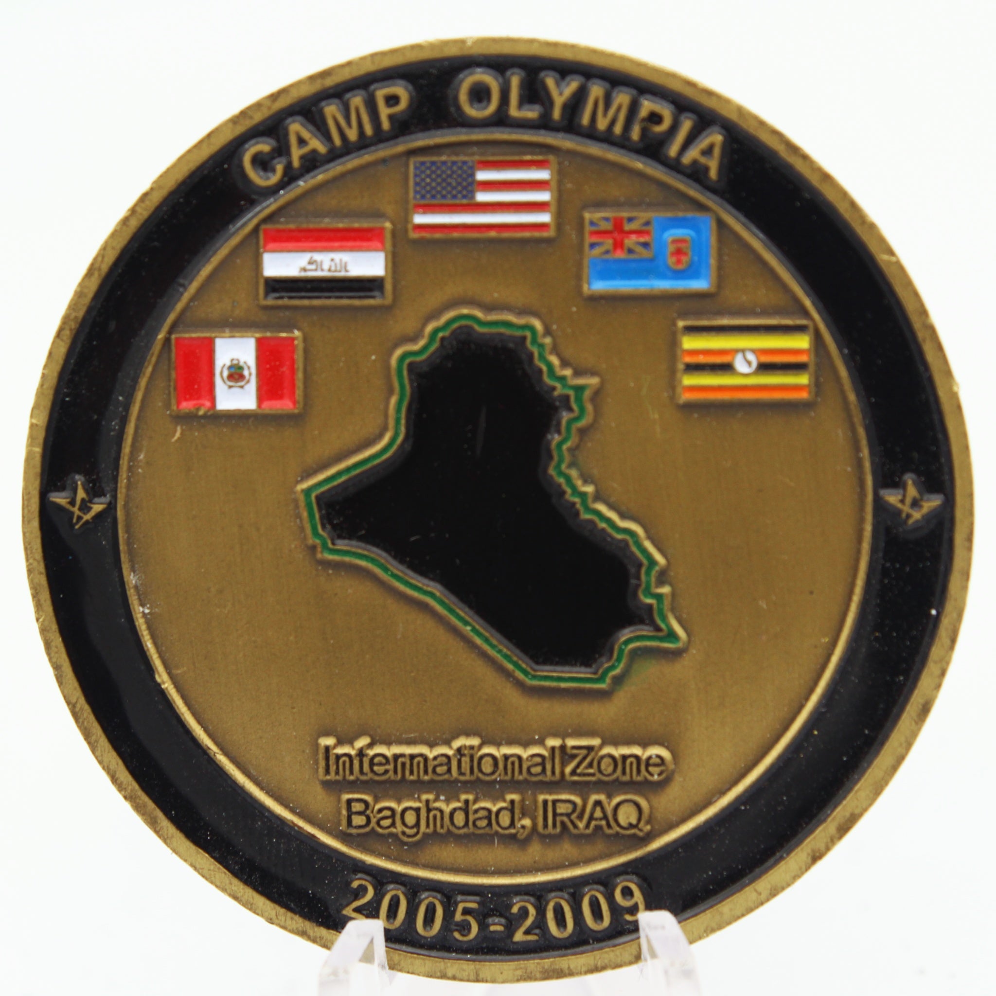 Triple Canopy Camp Olympia Baghdad Iraq 2005-2009 Challenge Coin Pre-owned