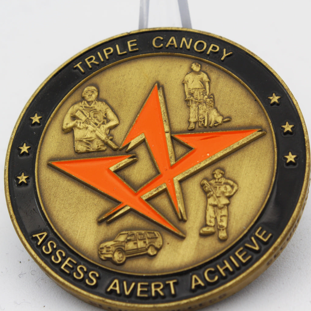 Triple Canopy Camp Olympia Baghdad Iraq 2005-2009 Challenge Coin Pre-owned