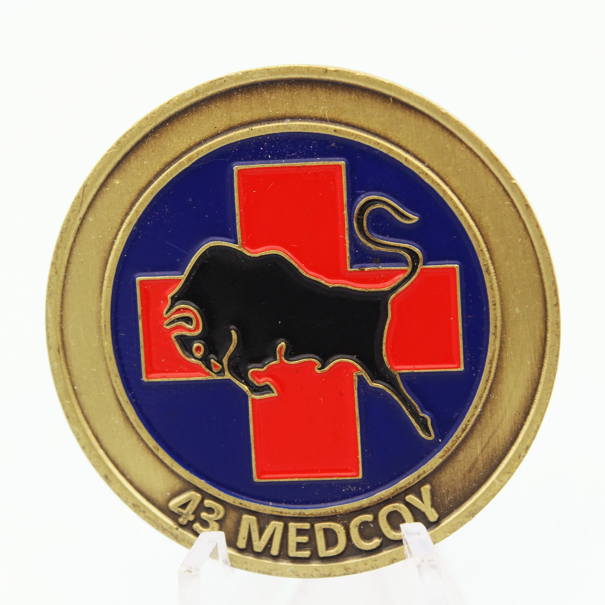 43 Med Coy Fighting for the Wounded 1.5'' Copper Challenge Coin Pre-owned