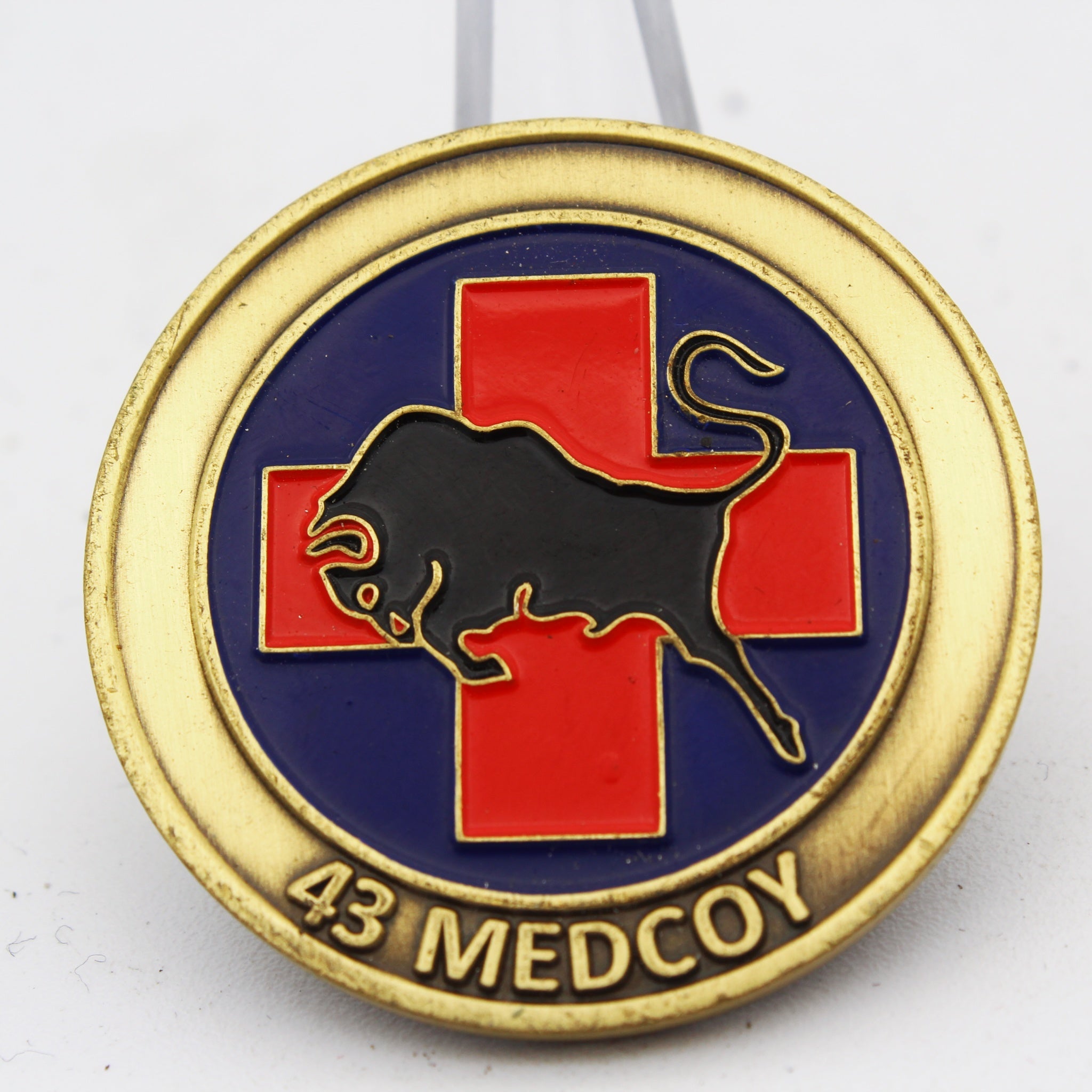 43 Med Coy Fighting for the Wounded 1.5'' Copper Challenge Coin Pre-owned