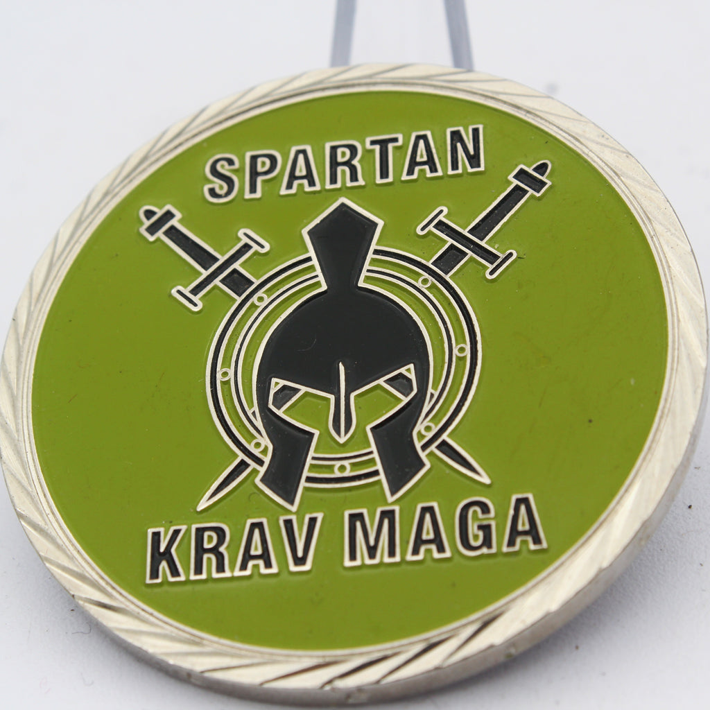 Spartan Krav Maga Contact Combat 2.0'' Copper Challenge Coin Collectible Pre-owned