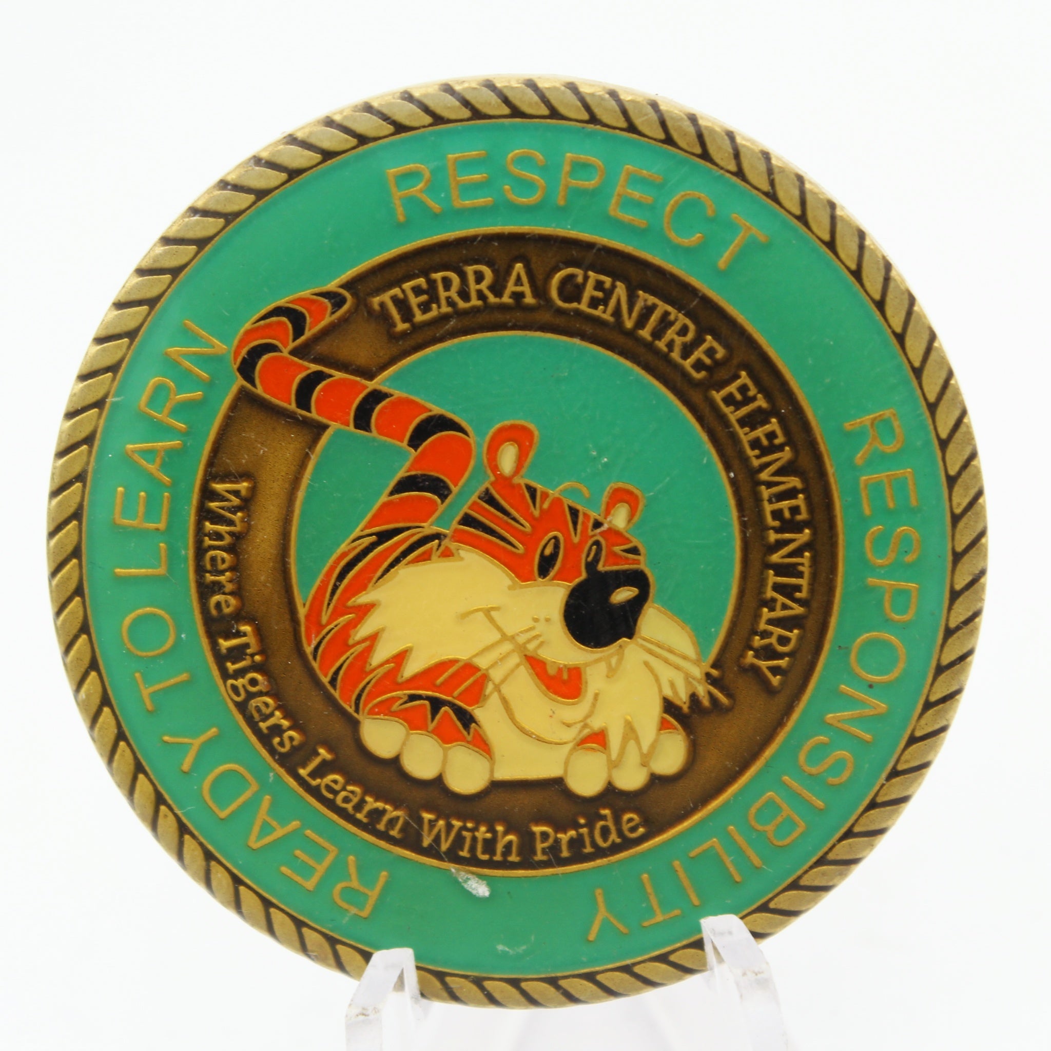 Terra Centre Elementary Burke Virginia Tiger 1.75'' Copper Challenge Coin Pre-owned