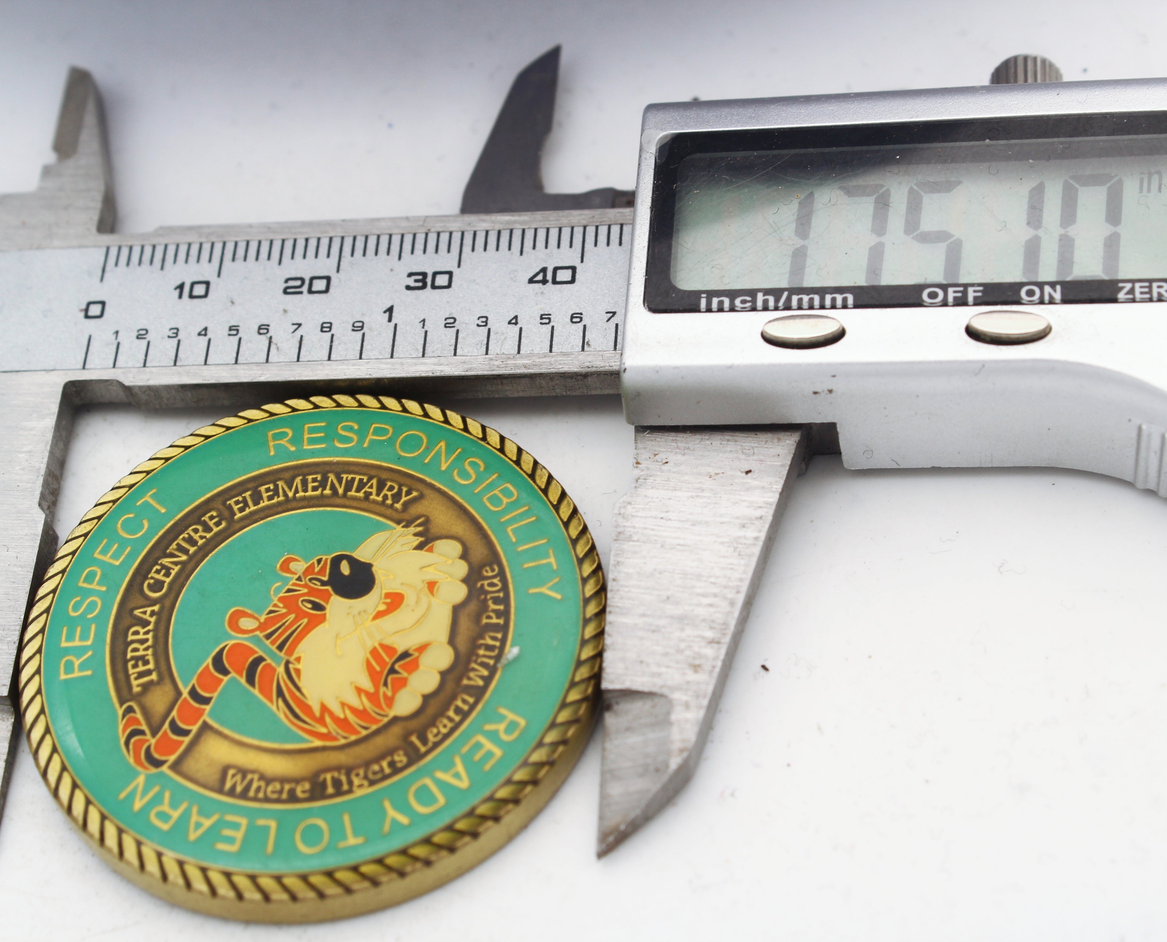 Terra Centre Elementary Burke Virginia Tiger 1.75'' Copper Challenge Coin Pre-owned