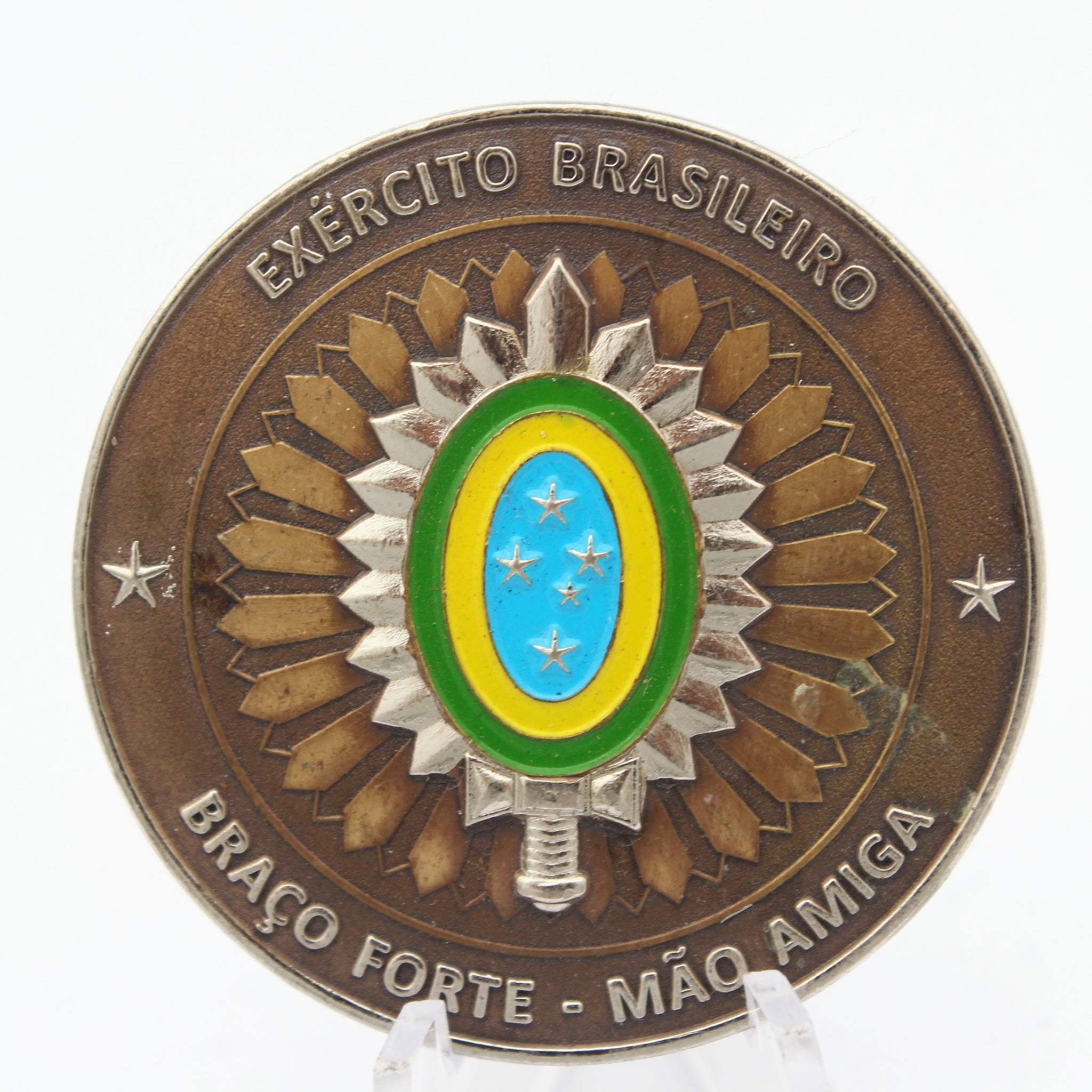 Brazilian Army Oficial R/2 Reserva Ativa 1.75'' Copper Challenge Coin Pre-owned