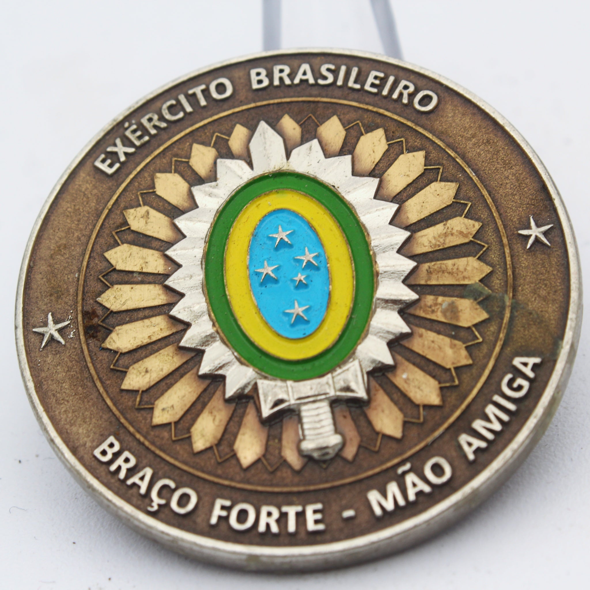 Brazilian Army Oficial R/2 Reserva Ativa 1.75'' Copper Challenge Coin Pre-owned